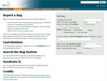 Tablet Screenshot of bugs.mysql.com